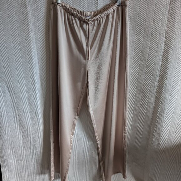 NWT Mango Satin Palazzo Trousers Pants Elastic Waist Drawstring Pull-on Large - Picture 2 of 11